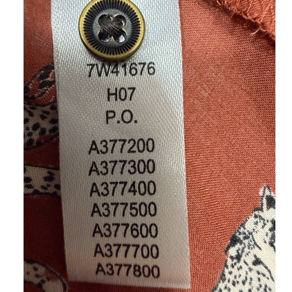 Lucky Brand Cheetah Print Boho Tank Top Large Rust Sleeveless Festival - Picture 9 of 13